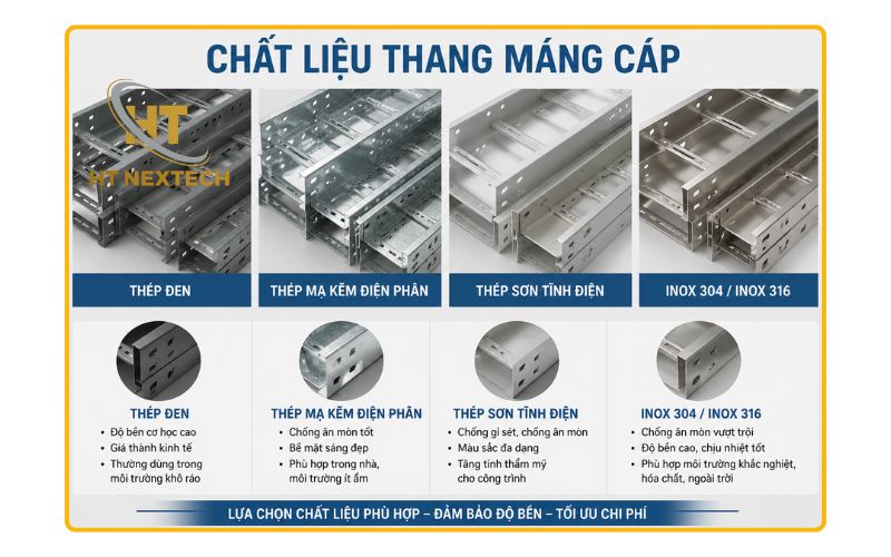Chất liệu sản xuất thang máng cáp
