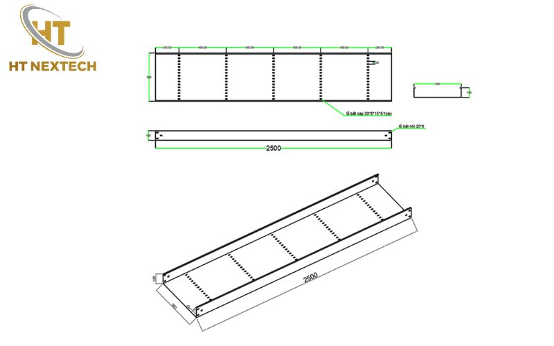 Mẫu bản vẽ kỹ thuật máng cáp