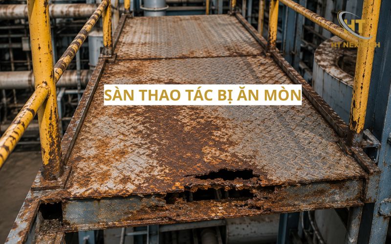 Sàn thao tác bị ăn mòn 