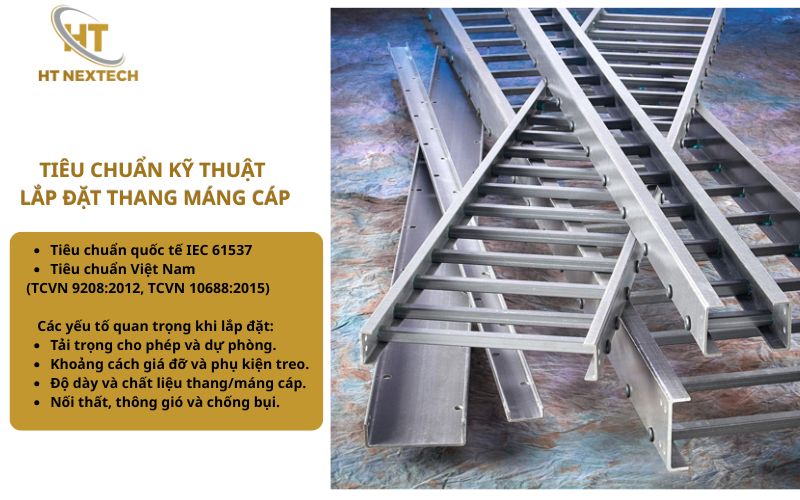 Tiêu chuẩn kỹ thuật khi lắp đặt thang máng cáp